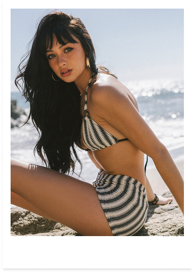 Pia Top and Jaden Swim Shorts in Cabana Stripe